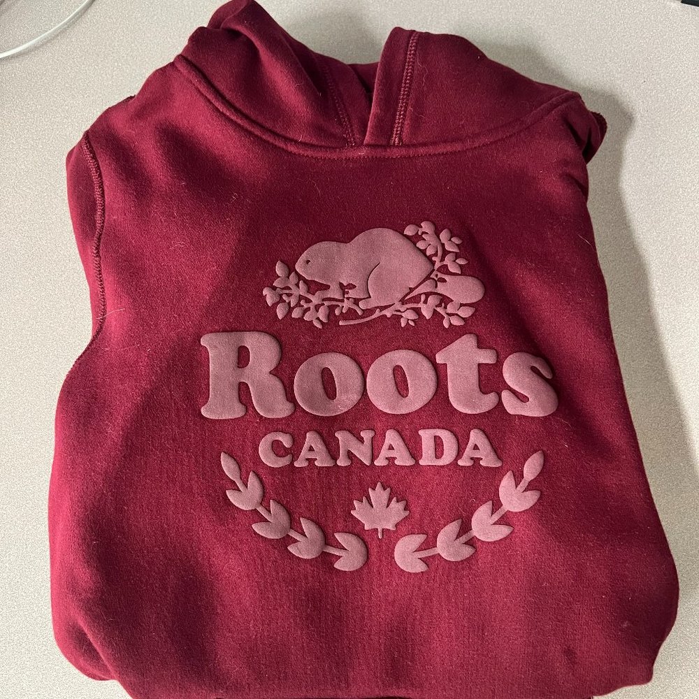 Roots Kids Heavy Sweatshirt Hoodie XXL 13-14 YRS Dark Red / Maroon